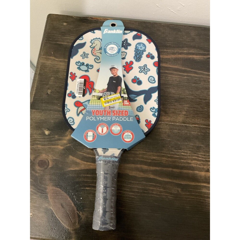 Franklin Sports Youth Paddle, Sea Creature Graphic Fiberglass Pickleball Racquet